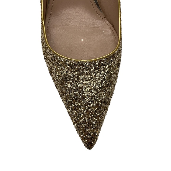 MIU MIU GOLD METALLIC GLITTER PUMPS - Picture 5 of 8